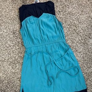 Loft, Colorblock Dress, Navy & Teal, Size S